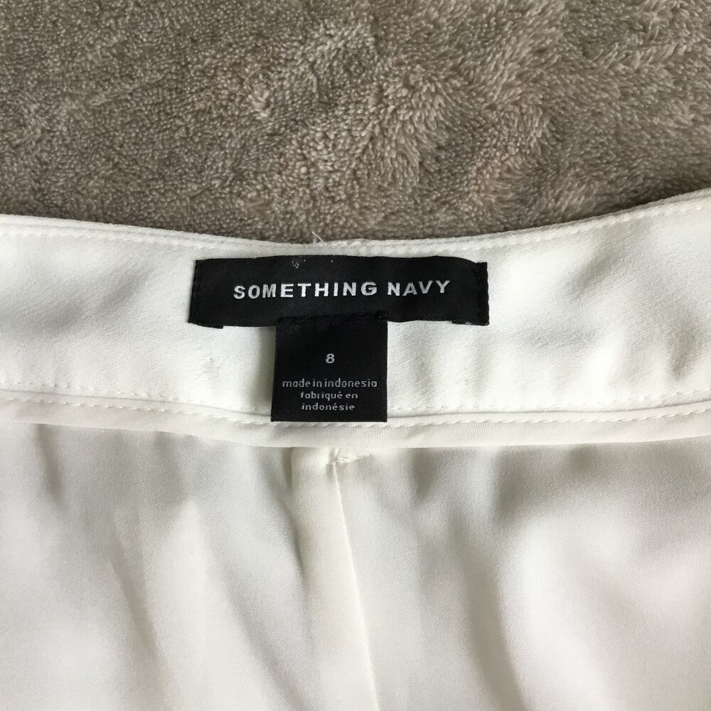 SOMETHING NAVY Ivory Pleated Wide Leg Trousers - Size 8 - Picture 5 of 12